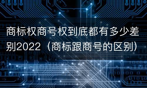 商标权商号权到底都有多少差别2022（商标跟商号的区别）
