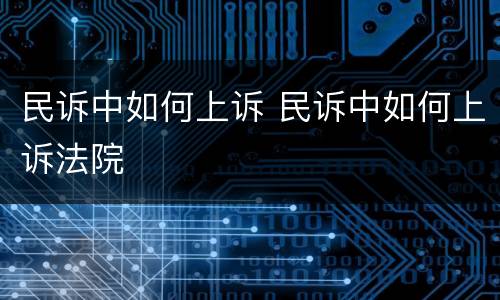 民诉中如何上诉 民诉中如何上诉法院