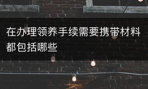 在办理领养手续需要携带材料都包括哪些