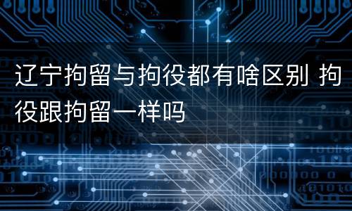 辽宁拘留与拘役都有啥区别 拘役跟拘留一样吗
