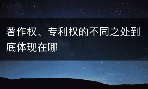 著作权、专利权的不同之处到底体现在哪