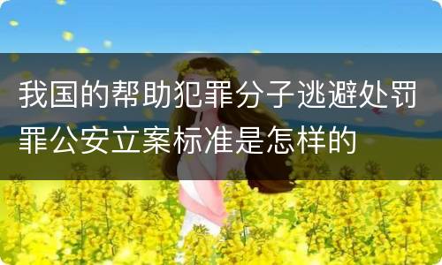 我国的帮助犯罪分子逃避处罚罪公安立案标准是怎样的