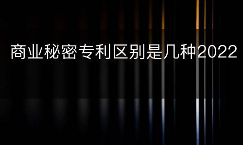 商业秘密专利区别是几种2022