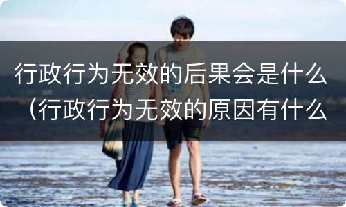 行政行为无效的后果会是什么（行政行为无效的原因有什么）