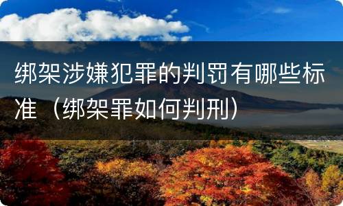 绑架涉嫌犯罪的判罚有哪些标准（绑架罪如何判刑）