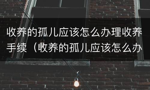 收养的孤儿应该怎么办理收养手续（收养的孤儿应该怎么办理收养手续呢）