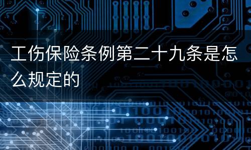 工伤保险条例第二十九条是怎么规定的
