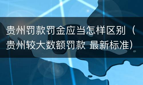 贵州罚款罚金应当怎样区别（贵州较大数额罚款 最新标准）