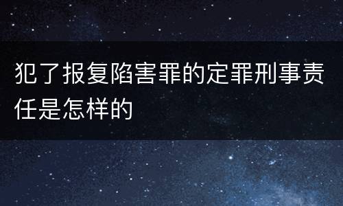 犯了报复陷害罪的定罪刑事责任是怎样的