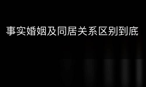 事实婚姻及同居关系区别到底