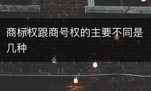 商标权跟商号权的主要不同是几种