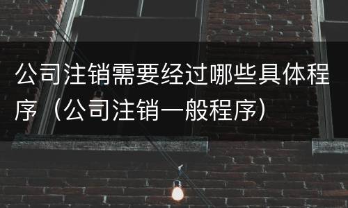 公司注销需要经过哪些具体程序（公司注销一般程序）