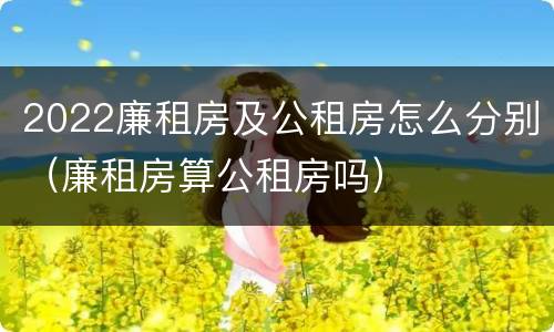 2022廉租房及公租房怎么分别（廉租房算公租房吗）