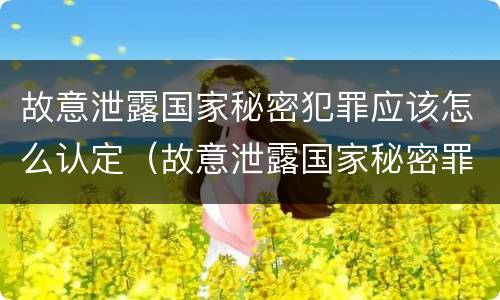 故意泄露国家秘密犯罪应该怎么认定（故意泄露国家秘密罪的立案标准是什么）