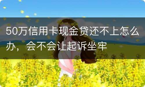 50万信用卡现金贷还不上怎么办,会不会让起诉坐牢