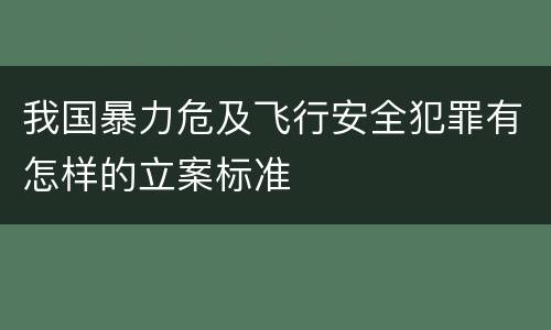 我国暴力危及飞行安全犯罪有怎样的立案标准