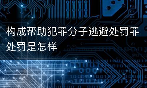 构成帮助犯罪分子逃避处罚罪处罚是怎样