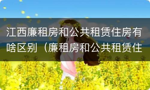 江西廉租房和公共租赁住房有啥区别（廉租房和公共租赁住房有什么区别）