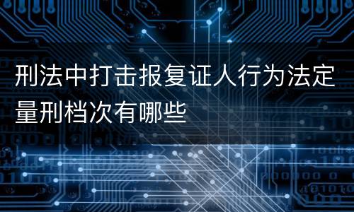 刑法中打击报复证人行为法定量刑档次有哪些