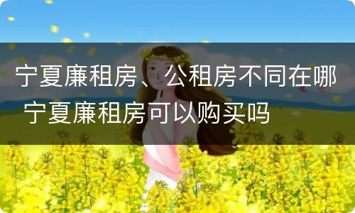 宁夏廉租房、公租房不同在哪 宁夏廉租房可以购买吗