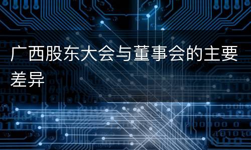 广西股东大会与董事会的主要差异