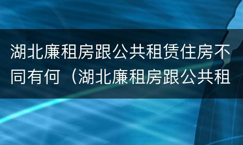 湖北廉租房跟公共租赁住房不同有何（湖北廉租房跟公共租赁住房不同有何影响）