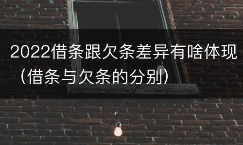 2022借条跟欠条差异有啥体现（借条与欠条的分别）