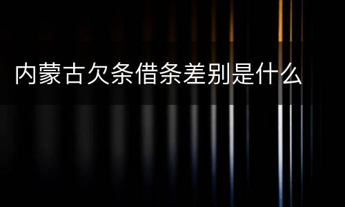 内蒙古欠条借条差别是什么