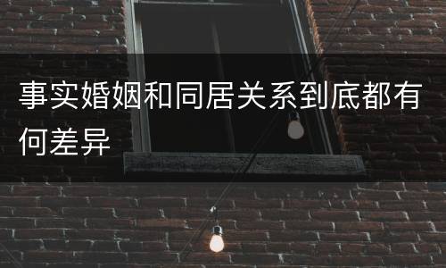 事实婚姻和同居关系到底都有何差异