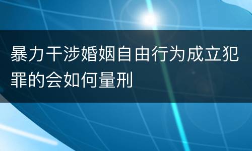 暴力干涉婚姻自由行为成立犯罪的会如何量刑