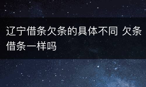 辽宁借条欠条的具体不同 欠条借条一样吗