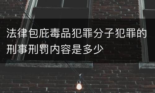法律包庇毒品犯罪分子犯罪的刑事刑罚内容是多少