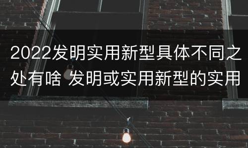 2022发明实用新型具体不同之处有啥 发明或实用新型的实用性