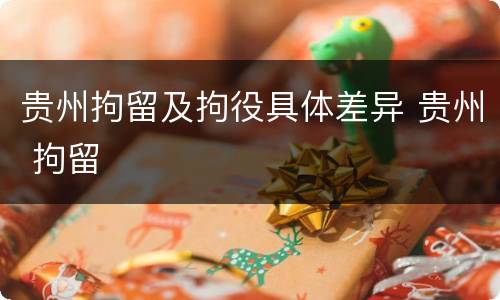 贵州拘留及拘役具体差异 贵州 拘留