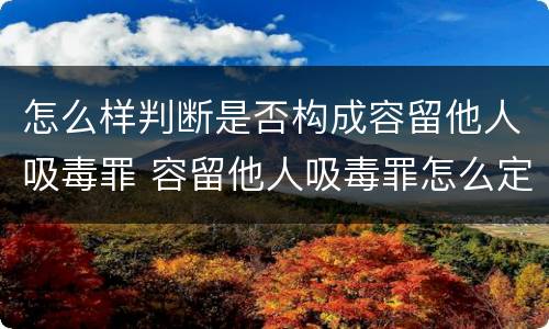 怎么样判断是否构成容留他人吸毒罪 容留他人吸毒罪怎么定性
