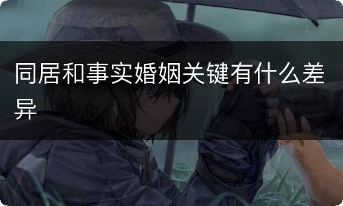 同居和事实婚姻关键有什么差异