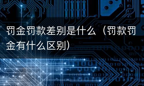 罚金罚款差别是什么（罚款罚金有什么区别）