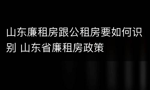 山东廉租房跟公租房要如何识别 山东省廉租房政策