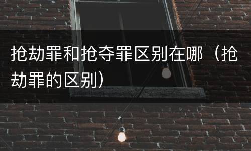 抢劫罪和抢夺罪区别在哪（抢劫罪的区别）