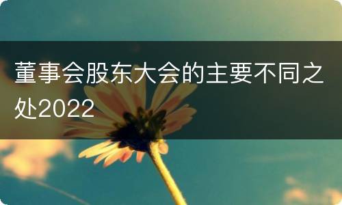 董事会股东大会的主要不同之处2022