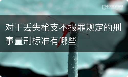 对于丢失枪支不报罪规定的刑事量刑标准有哪些