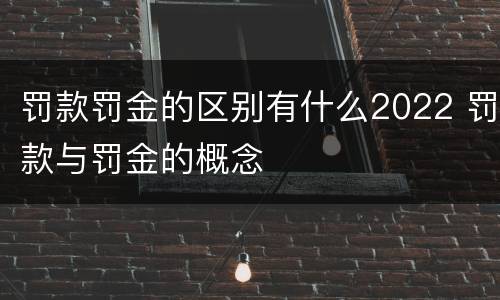 罚款罚金的区别有什么2022 罚款与罚金的概念
