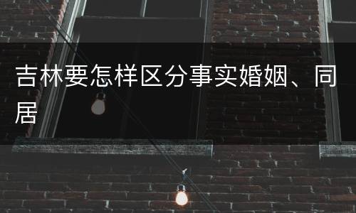 吉林要怎样区分事实婚姻、同居