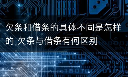 欠条和借条的具体不同是怎样的 欠条与借条有何区别