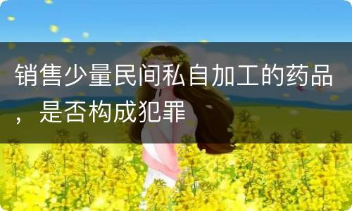 销售少量民间私自加工的药品，是否构成犯罪