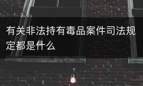 有关非法持有毒品案件司法规定都是什么