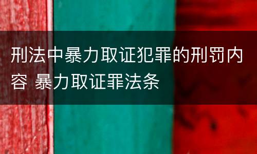 刑法中暴力取证犯罪的刑罚内容 暴力取证罪法条