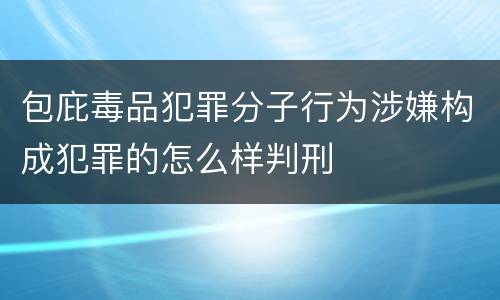 包庇毒品犯罪分子行为涉嫌构成犯罪的怎么样判刑