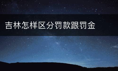 吉林怎样区分罚款跟罚金