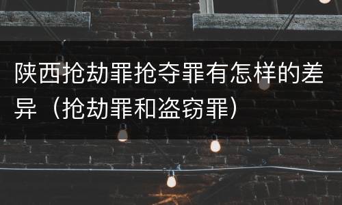 陕西抢劫罪抢夺罪有怎样的差异（抢劫罪和盗窃罪）